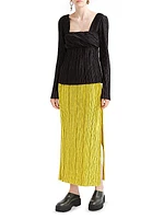 Satin Plissè Pleat Top
