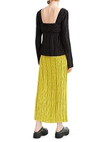 Satin Plissè Pleat Top