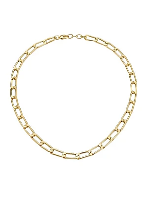 14K Yellow Gold Paper-Clip Chain Necklace