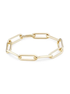 14K Yellow Gold Paper Clip Chain Bracelet