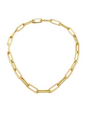 14K Yellow Gold Paper Clip Chain Necklace