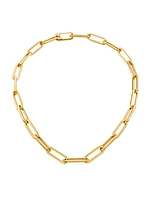 14K Yellow Gold Paper Clip Chain Necklace