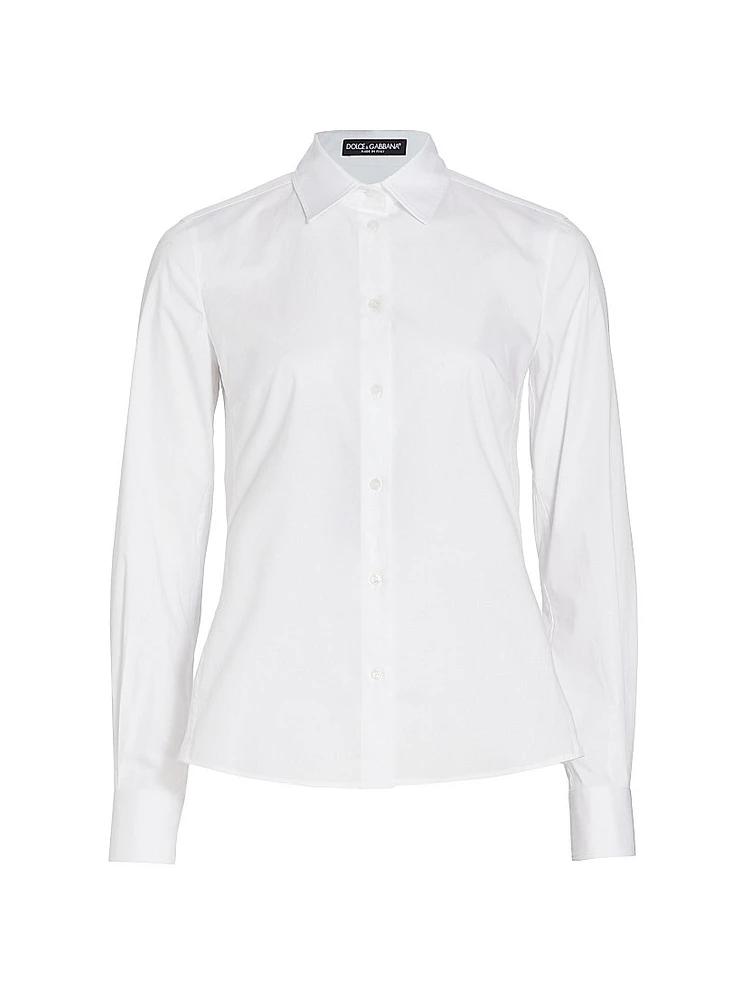 Stretch-Poplin Button-Down Shirt