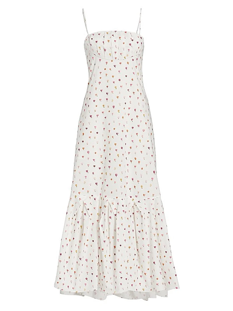 Floral Ruffle Hem Cami Dress