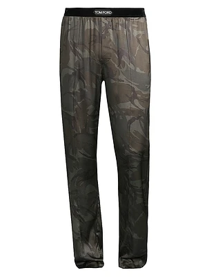Logo Silk Pajama Pants
