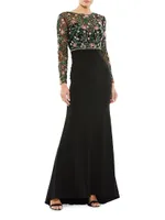 Floral Beaded Gown