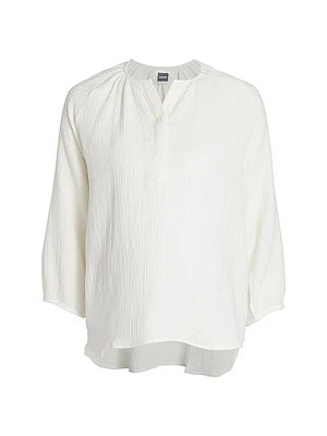 Ava Cotton Gauze Henley Top