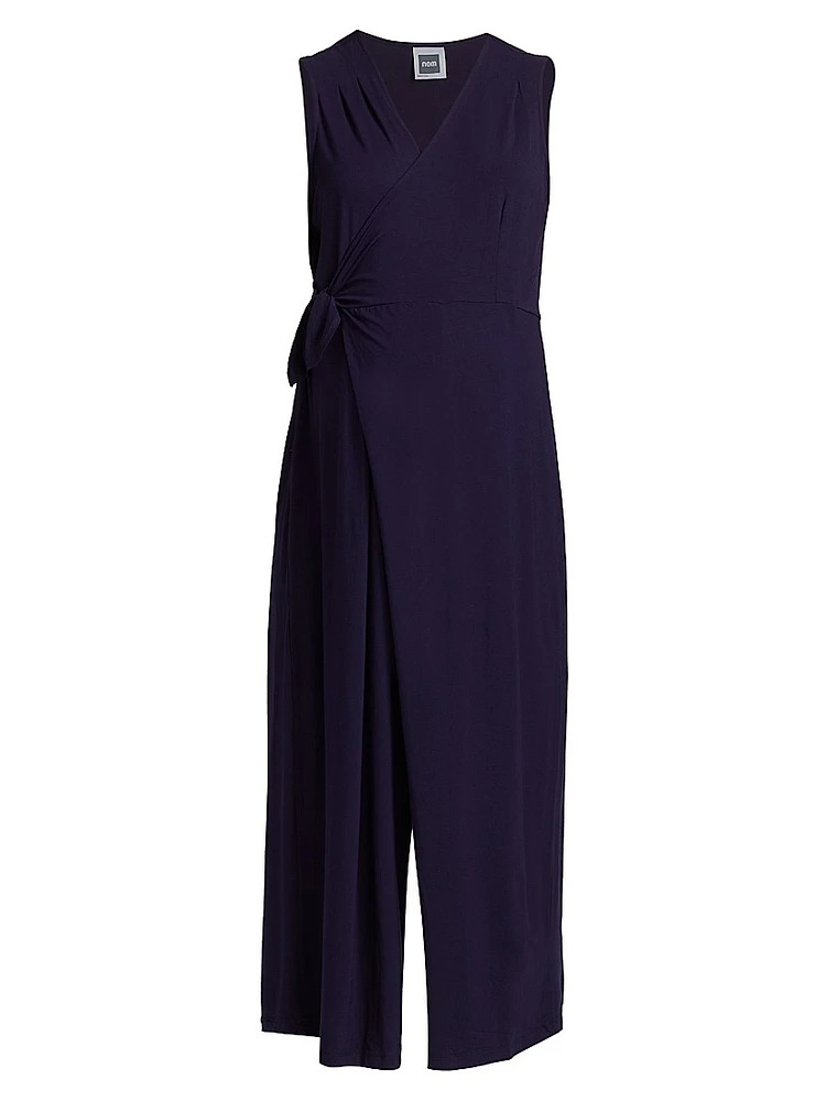Francesca Sleeveless Wide-Leg Maternity Wrap Jumpsuit