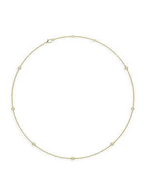 14K Gold & -Diamond Station Necklace/0.70-2.10 TCW