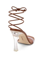 Gloria Leather Lace-Up Wrap Sandals