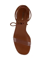 Gloria Leather Lace-Up Wrap Sandals
