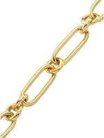 18K Yellow Gold Paper Clip Chain Bracelet