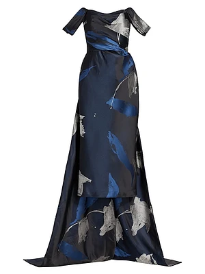 Jacquard Column Gown