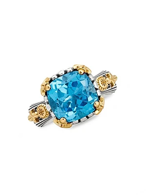 Delos 2.0 Utopia 18K Gold, Sterling Silver & Blue Topaz Ring