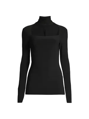 Cut-Out Turtleneck Top