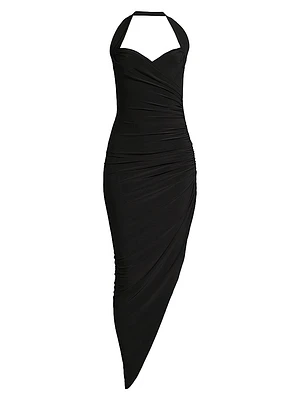 Cayla Draped Asymmetric Jersey Gown
