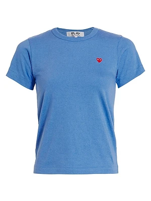 Short-Sleeve Heart-Patch T-Shirt