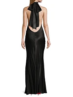 Penelope Satin Halter Gown
