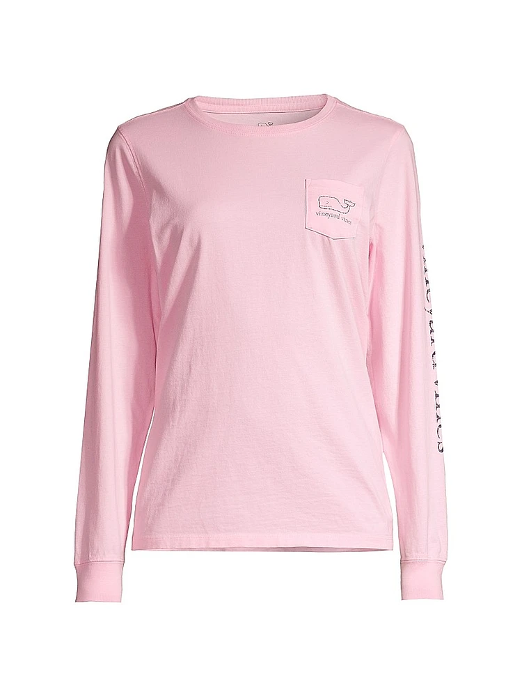 Whale Print Long-Sleeve T-Shirt