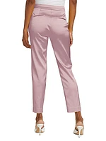 Satin Slim Cropped Pants