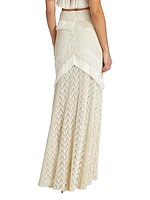 Fringe & Lace Maxi Skirt