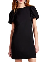 Ponte Puff-Sleeve Sheath Dress