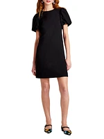 Ponte Puff-Sleeve Sheath Dress