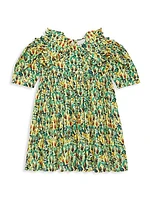 Little Girl's & Girl's Floral Collared Dress