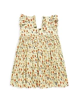 Little Girl's & Girl's Sleeveless Floral Dress
