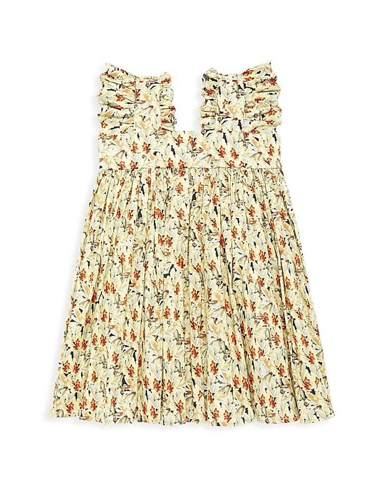 Little Girl's & Girl's Sleeveless Floral Dress