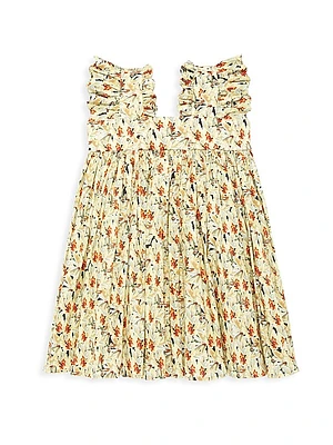 Little Girl's & Girl's Sleeveless Floral Dress