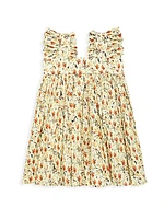 Little Girl's & Girl's Sleeveless Floral Dress