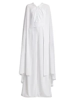 Wide-Leg Cape-Back Jumpsuit
