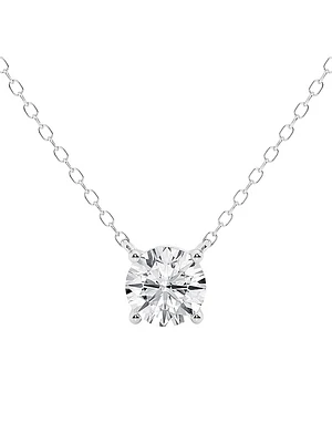 14K Gold & Diamond Solitaire Pendant Necklace/0.50-6.00 TCW