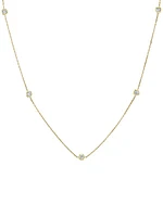 14K Yellow Gold & 0.50 TCW Lab-Grown Diamond Station Necklace