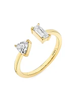 14K Yellow Gold & 0.25 TCW Lab-Grown Diamond Cuff Ring