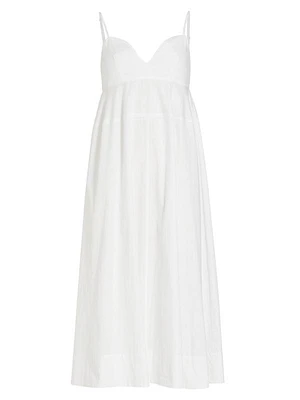Sweetheart Cotton Poplin Midi-Dress