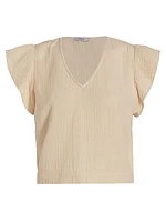 Miley Ruffled V-Neck Top