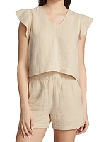 Miley Ruffled V-Neck Top