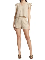 Miley Ruffled V-Neck Top