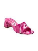 Brigitte Printed Patent Leather Mules