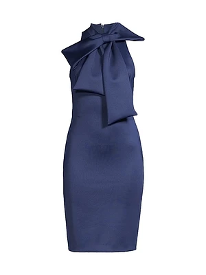 Von Bow-Neck Sheath Dress