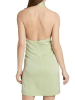 Halter Crepe Back Dress