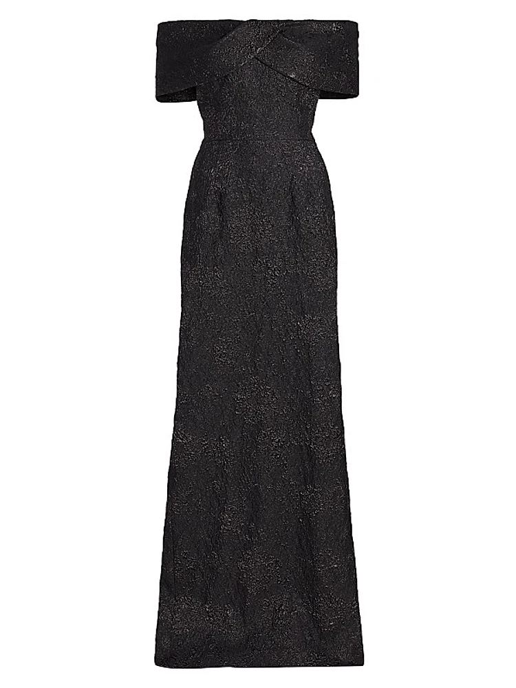 Jacquard Column Gown