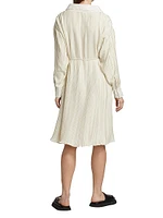 Shannon Collared Plissé-Pleated Dress