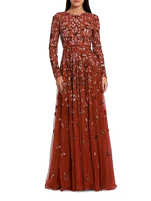 Floral A-Line Gown