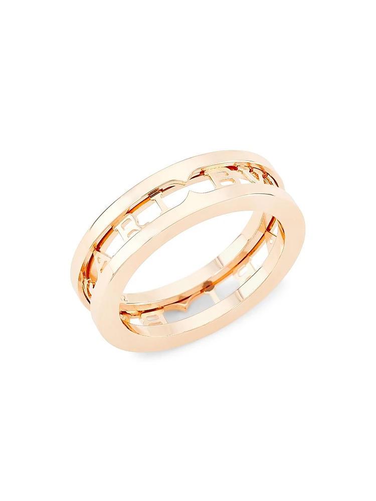 B.zero1 18K Rose Gold Logo Band Ring