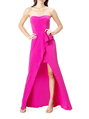 Kai Stretch Crepe Strapless Gown