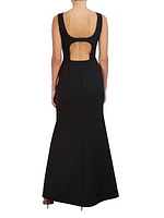 V-Neck Mermaid Floor-Length Gown