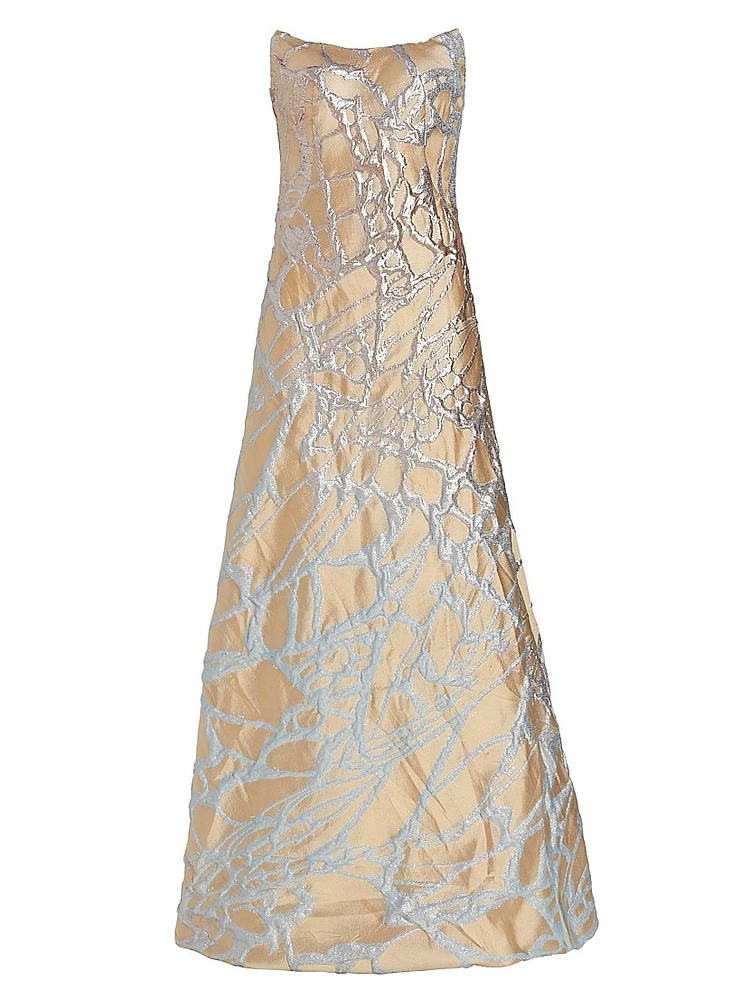Metallic A-Line Gown